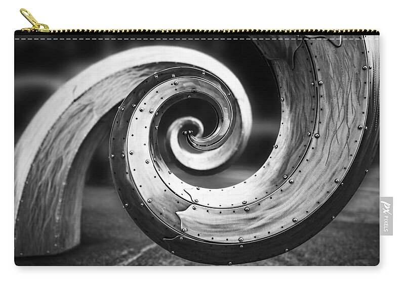 Junk Carry-all Pouch featuring the photograph Salmon Waves Black and White by Pelo Blanco Photo