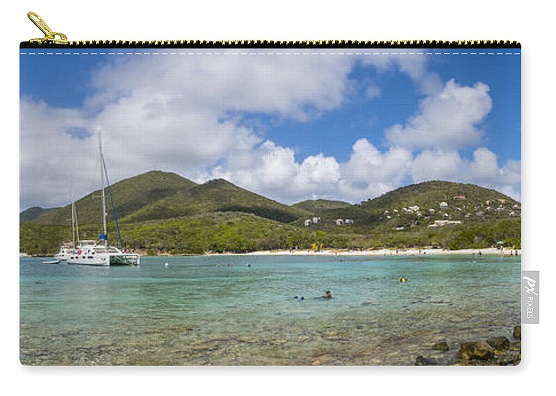 3scape Zip Pouch featuring the photograph Salt Pond Bay Panoramic by Adam Romanowicz