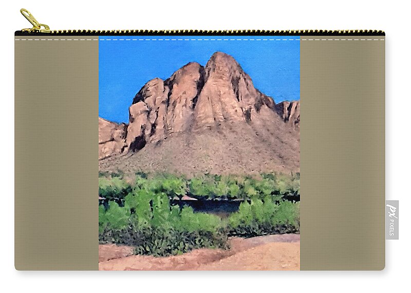 Arizona Zip Pouch featuring the painting Salt River Afternoon by Jessica Anne Thomas