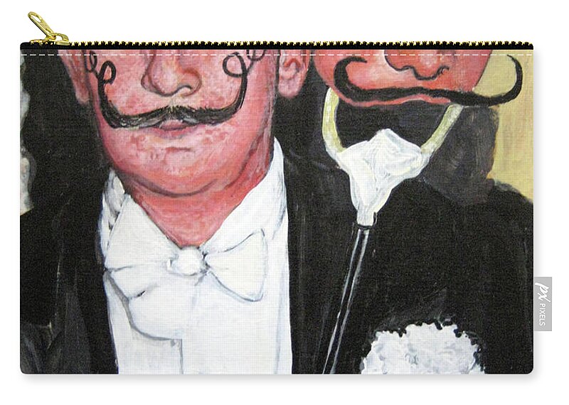 Dali Zip Pouch featuring the painting Salvador Dali by Tom Roderick