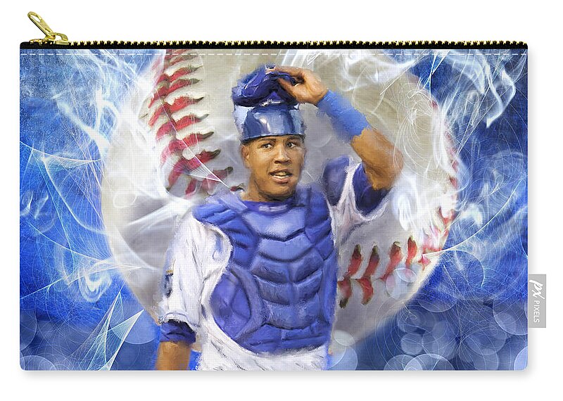 Salvie Carry-all Pouch featuring the painting Salvy the MVP by Colleen Taylor