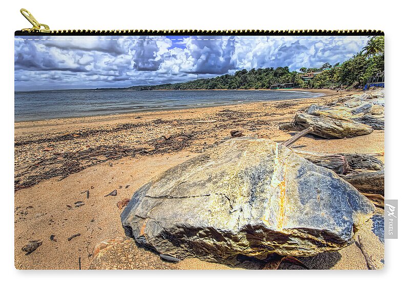 Salybia Beach Zip Pouch featuring the photograph Salybia Bay by Sharon Ann Sanowar