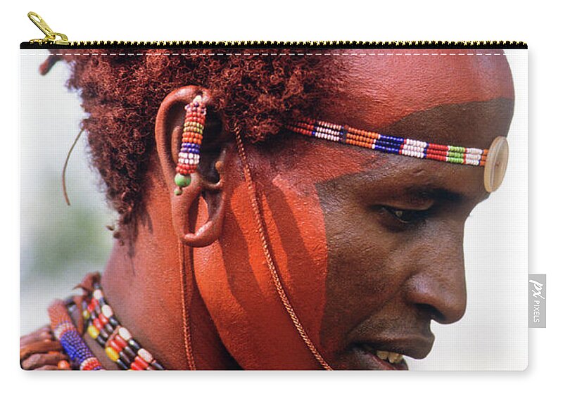 Africa Zip Pouch featuring the photograph Samburu Warrior by Michele Burgess