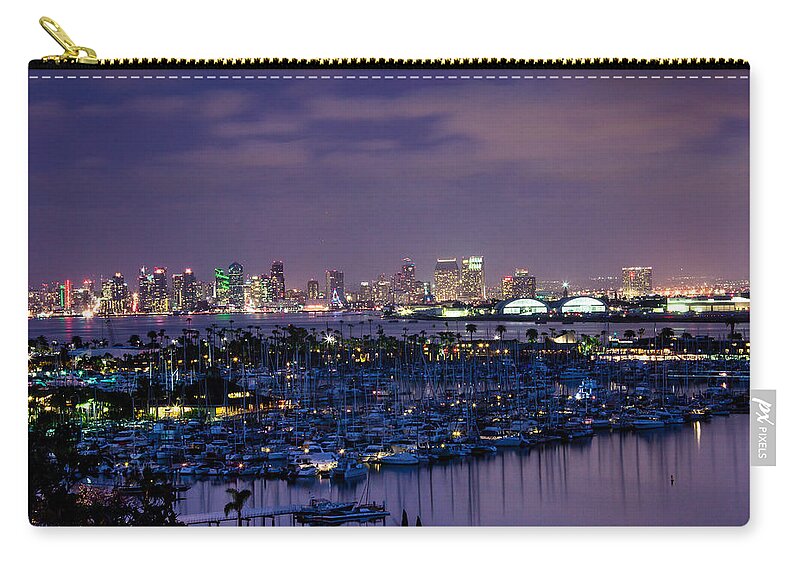 San Diego Zip Pouch featuring the photograph San Diego Skyline 4 by Ben Graham