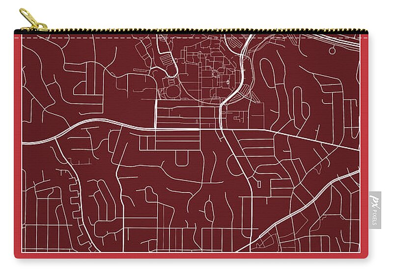 Road Map Zip Pouch featuring the digital art San Diego State Street Map - San Diego State University San Dieg by Jurq Studio