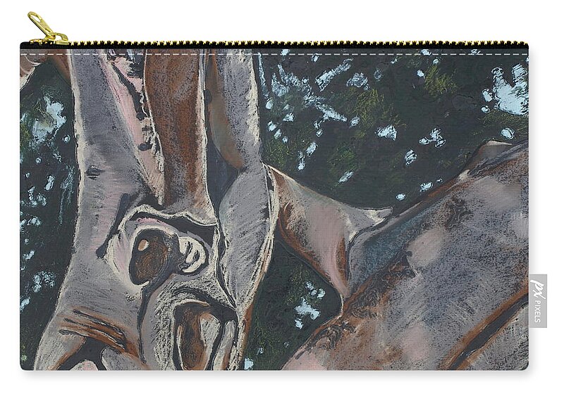 Contemporary Tree Carry-all Pouch featuring the drawing San Diego Zoo by Leah Tomaino