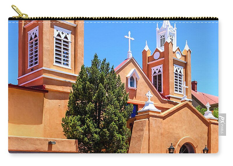 San Felipe De Neri Zip Pouch featuring the photograph San Felipe de Neri Church, Albuquerque by Chris Smith