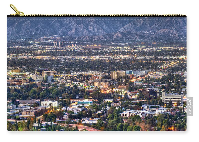 Universal City Zip Pouch featuring the photograph San Fernando Valley Vertical by David Zanzinger
