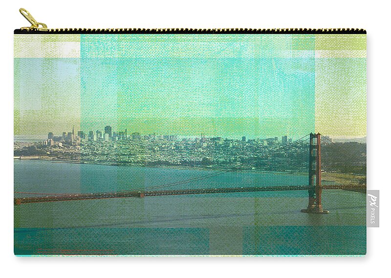 San Francisco Zip Pouch featuring the painting San Francisco Spring- Abstract Ar by Linda Woods