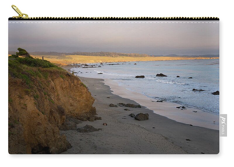 San Simeon Zip Pouch featuring the photograph San Simeon Coastal II Color by David Gordon