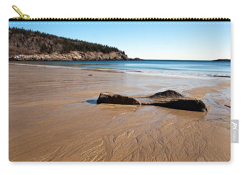 Maine Zip Pouch featuring the photograph Sand Beach Acadia National Park Maine by Glenn Gordon
