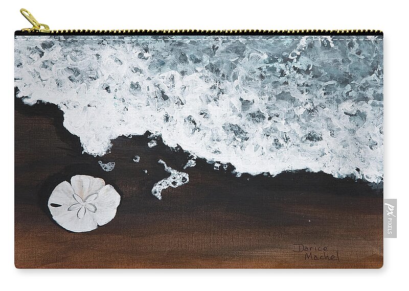 Darice Machel Mcguire Carry-all Pouch featuring the painting Sand Dollar by Darice Machel McGuire