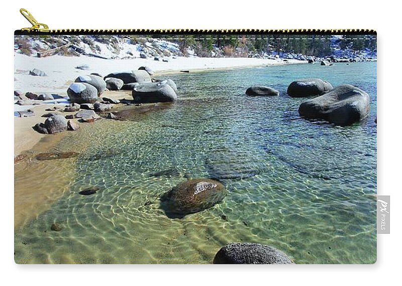 Clarity Zip Pouch featuring the photograph Sand Language in Winter by Sean Sarsfield