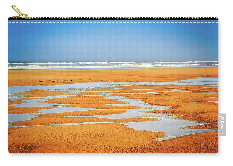 Sand Patterns Zip Pouch featuring the photograph Sand Patterns No.2 by Bonnie Bruno
