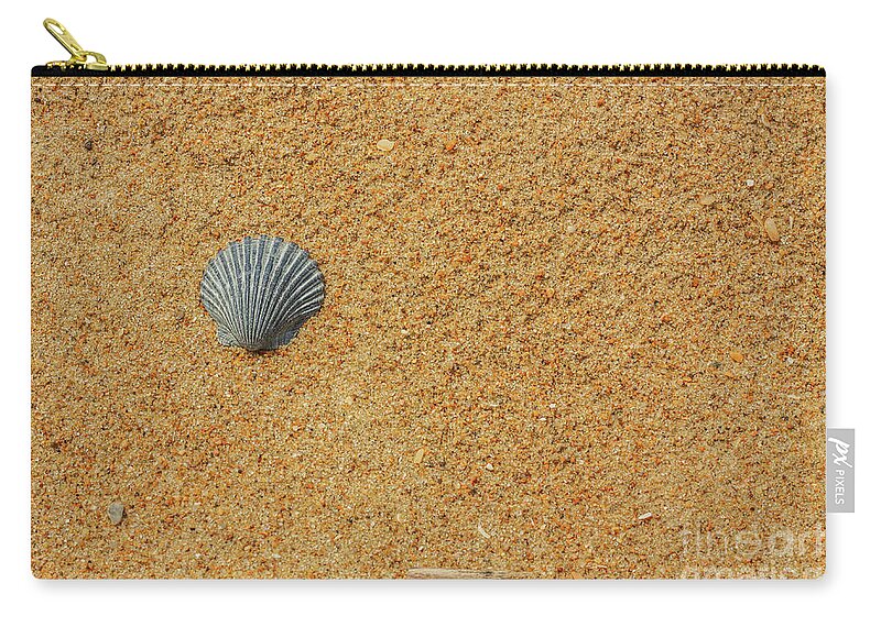Sand Shells And Sea Zip Pouch featuring the digital art Sand Shells and Sea by Randy Steele