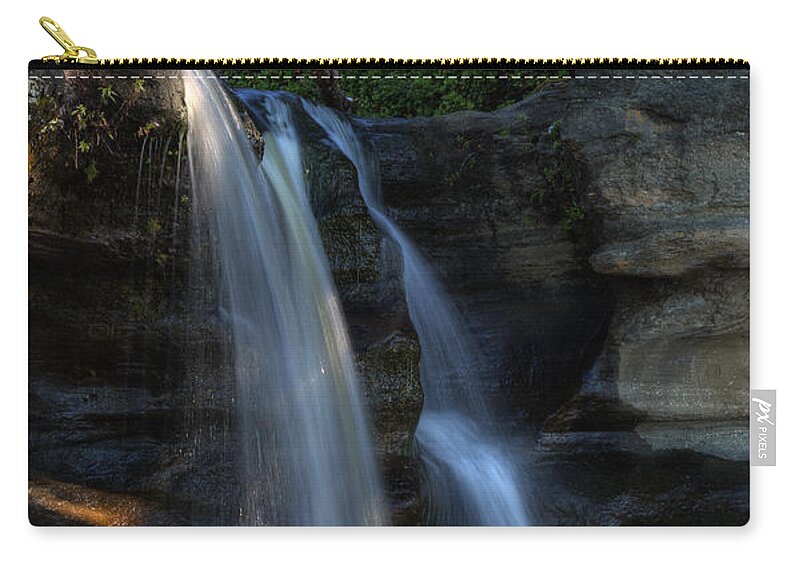 Water Zip Pouch featuring the photograph Sandcut Falls by Randy Hall
