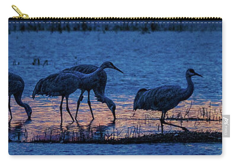 Animals Carry-all Pouch featuring the photograph Sandhill Cranes at Twilight by Bruce Bonnett