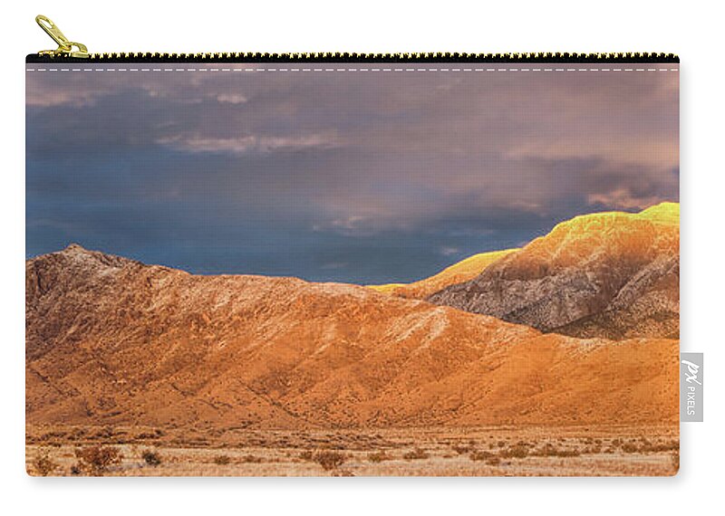 Winter Zip Pouch featuring the photograph Sandia Crest Stormy Sunset 2 by Alan Vance Ley