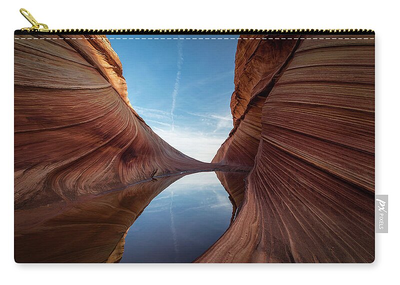 The Wave Zip Pouch featuring the photograph Sandstone and Sky by James Udall