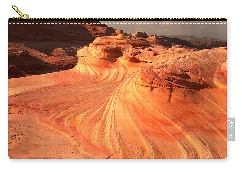 The Wave Zip Pouch featuring the photograph Sandstone Dragon Portrait View by Adam Jewell