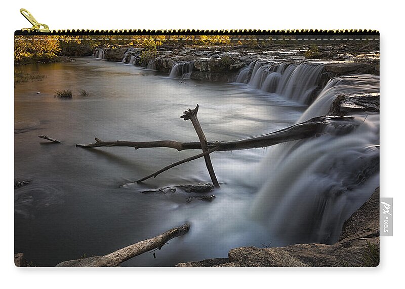 Sandstone Falls Zip Pouch featuring the photograph Sandstone Falls by Robert Fawcett