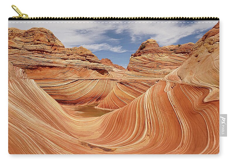 The Wave Zip Pouch featuring the photograph Sandstone Waves by Leda Robertson