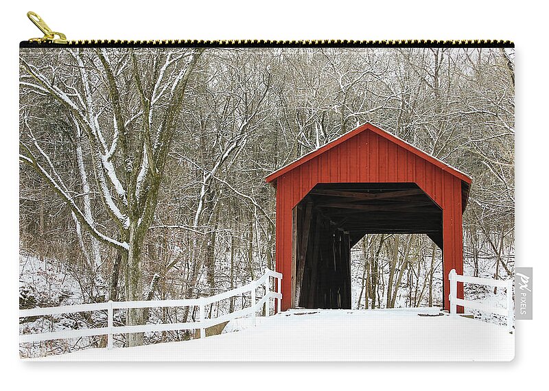 Landscape Carry-all Pouch featuring the photograph Sandy Creek Covered Bridge by Holly Ross