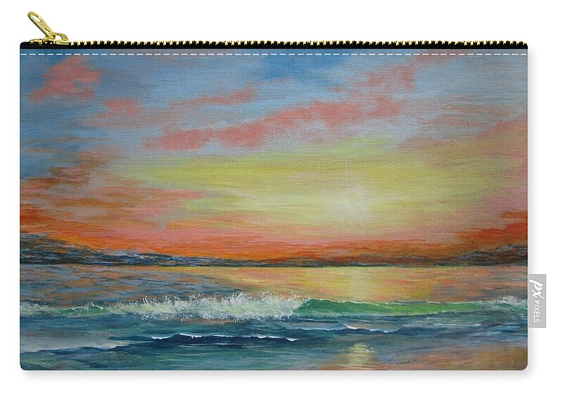 Seascape Zip Pouch featuring the painting Sangria Beach by Robert Clark