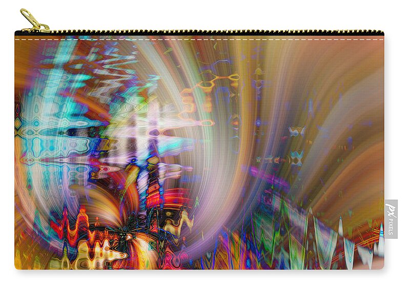 Abstract Zip Pouch featuring the photograph Santa Dogs by Cathy Donohoue