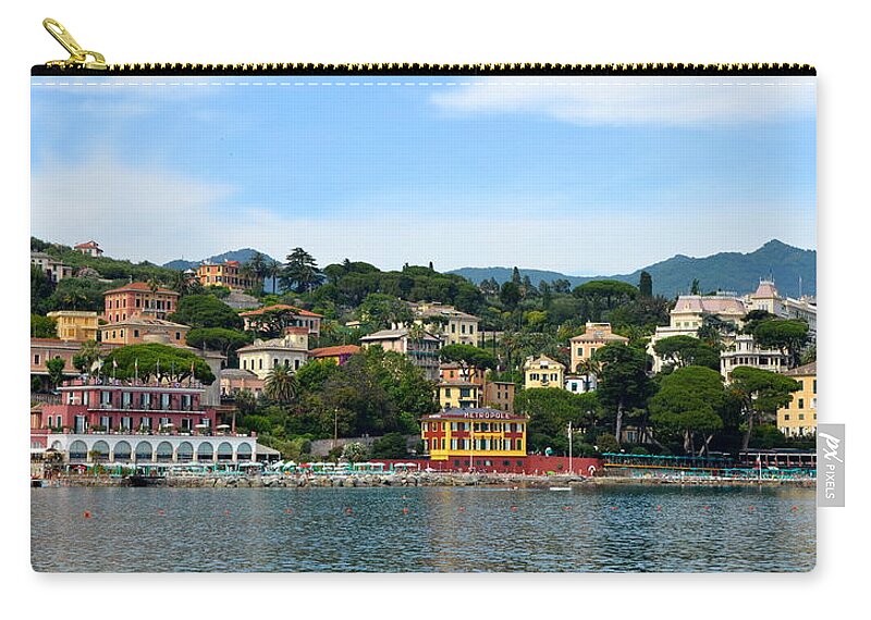 Santa Margherita Ligure Zip Pouch featuring the photograph Santa Margherita Harbor by Corinne Rhode