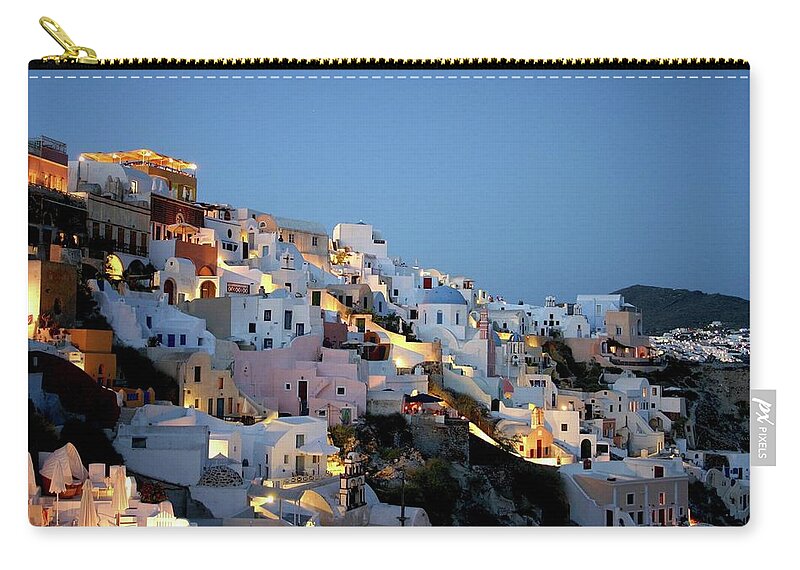 Santorini Zip Pouch featuring the photograph Santorini by Jackie Russo