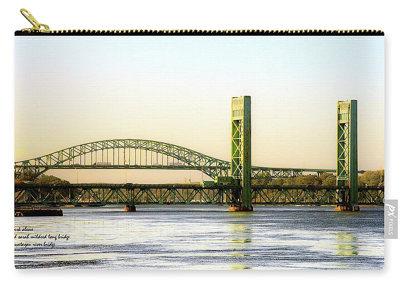 Zip Pouch featuring the photograph Sarah Mildred Long bridge and the I-95 bridge into Maine by Mark Alesse