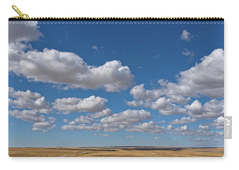 Canada Zip Pouch featuring the photograph Saskatchewan Prairie Road by Allan Van Gasbeck