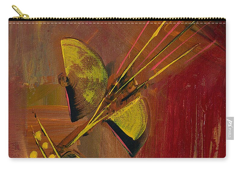 Modern Zip Pouch featuring the painting Satellite Technology by Donna Blackhall