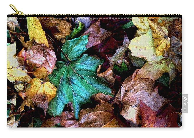 Autumn Zip Pouch featuring the painting Satin Leaves by RC DeWinter