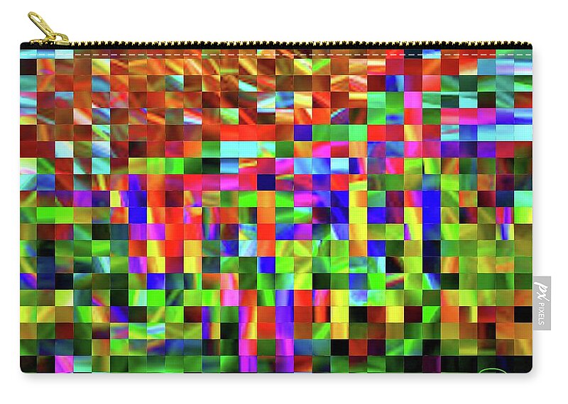 Cafe Art Carry-all Pouch featuring the digital art Satin Tiles by Ludwig Keck
