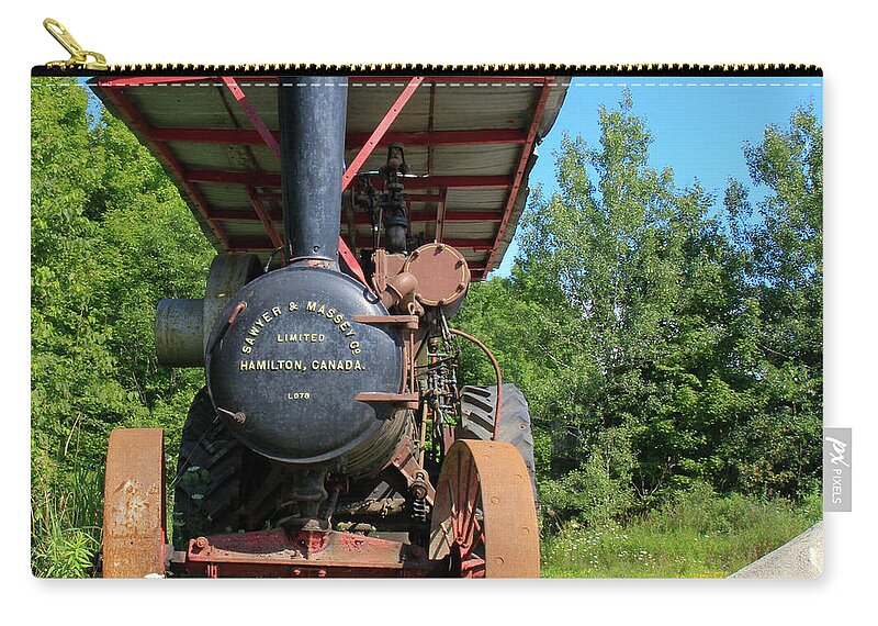 Agriculture Machinery Zip Pouch featuring the photograph Sawer and Massey Company by Nick Mares