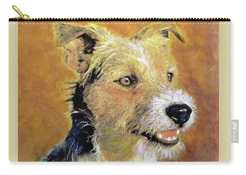 Dog Zip Pouch featuring the painting Scallywag by Richard James Digance