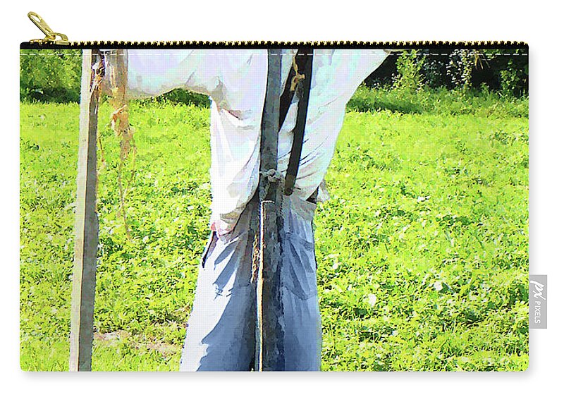 Rural Zip Pouch featuring the photograph Scarecrow by Susan Savad