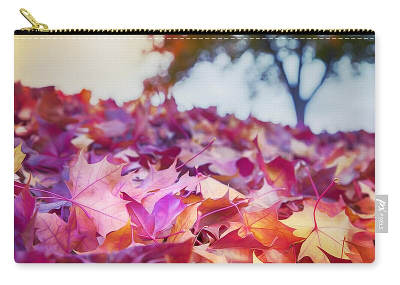 Theresa Tahara Zip Pouch featuring the photograph Scarlet And Gold by Theresa Tahara