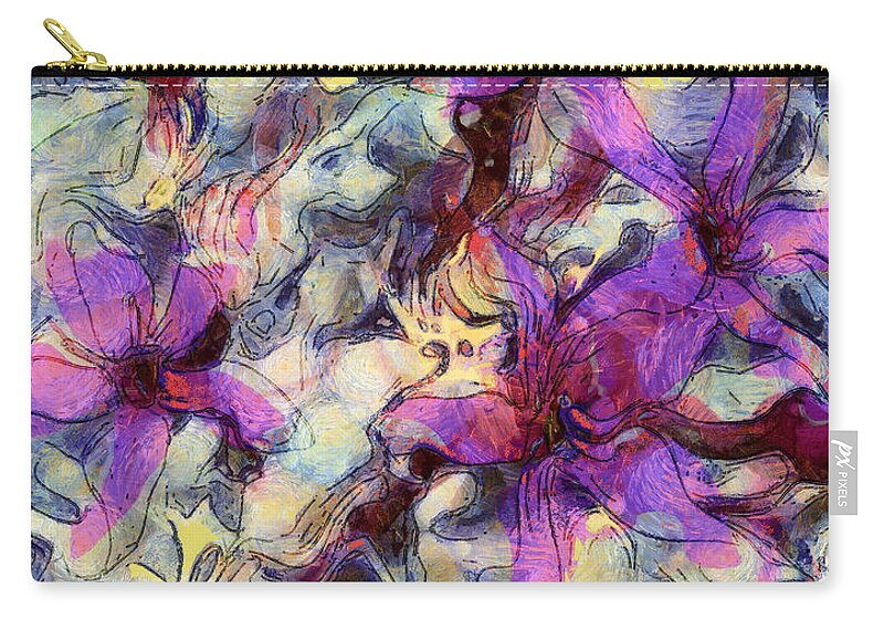 Flowers Zip Pouch featuring the photograph Scarlet Dancers by Susan Eileen Evans