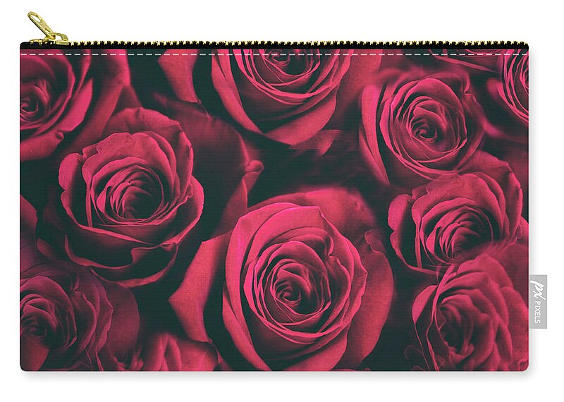 Roses Zip Pouch featuring the photograph Scarlet Roses by Jessica Jenney