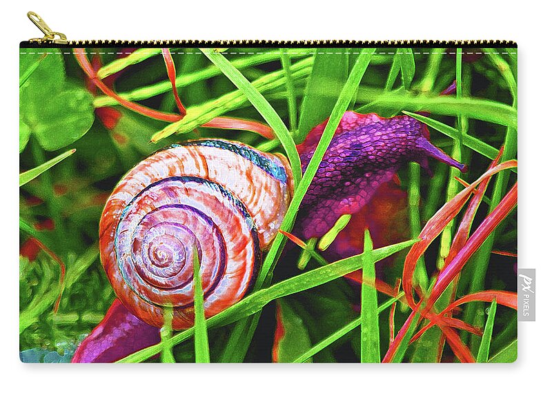 Adria Trail Zip Pouch featuring the photograph Scarlet Snail by Adria Trail
