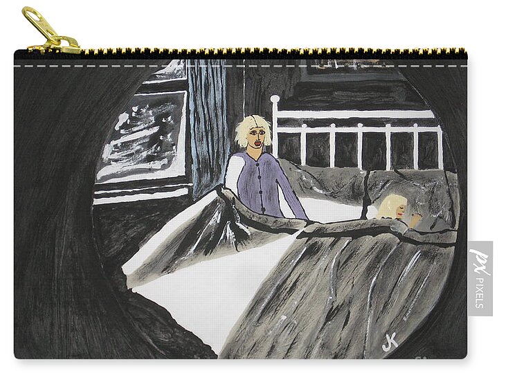  Zip Pouch featuring the painting Scary Dreams by Jeffrey Koss