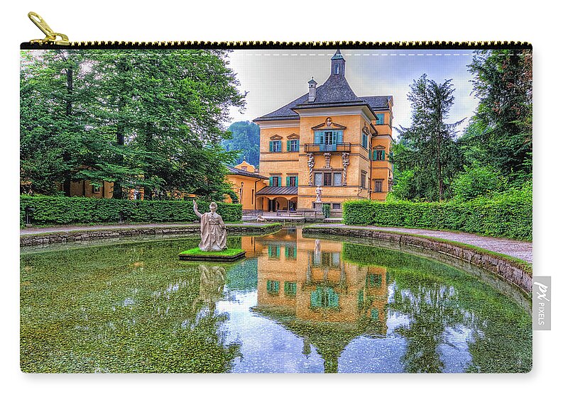 Hellbrunn Zip Pouch featuring the photograph Schloss Hellbrunn by Sharon Ann Sanowar