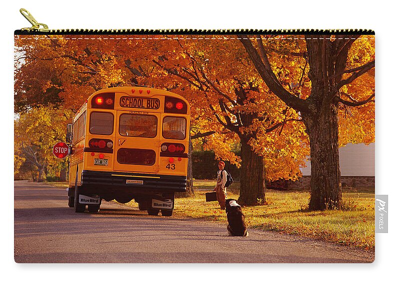 Teacher's Present. Tacher's Gift Zip Pouch featuring the photograph Good Bye Friend I. Vermont by George Robinson