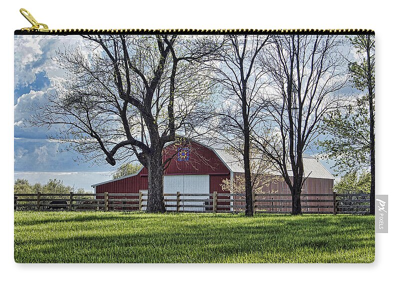 Barn Zip Pouch featuring the photograph Schooler Road Barn by Cricket Hackmann
