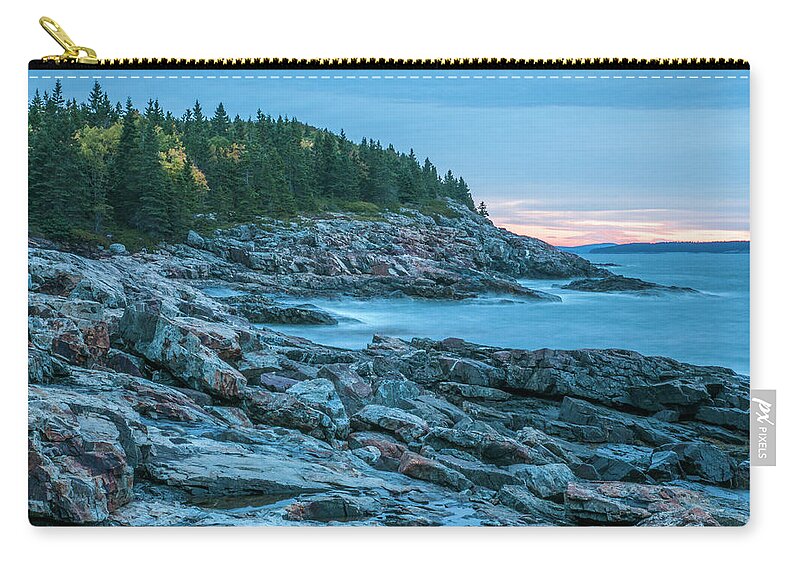 Seascape Zip Pouch featuring the photograph Schooner Head Dawn by Ginger Stein