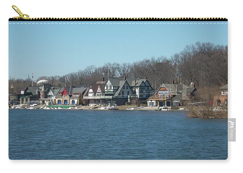 Schuylkill Zip Pouch featuring the photograph Schuylkill River - Boathouse Row in Philadelphia by Bill Cannon