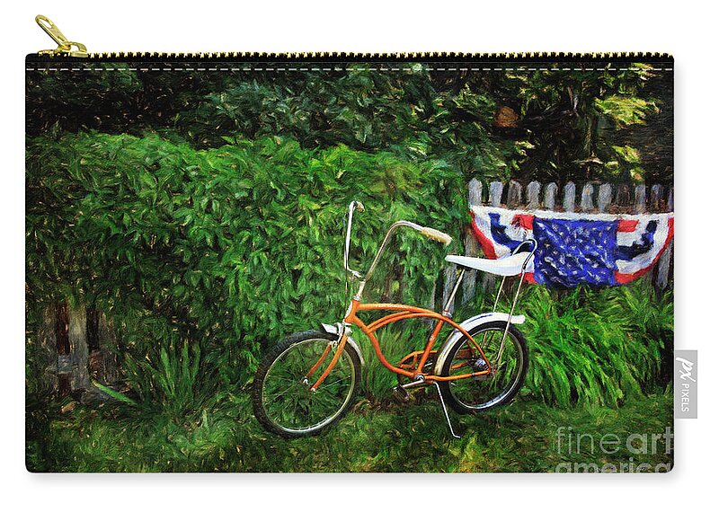 Deluxe Zip Pouch featuring the photograph Schwinn Deluxe Stingray 65 by Craig J Satterlee